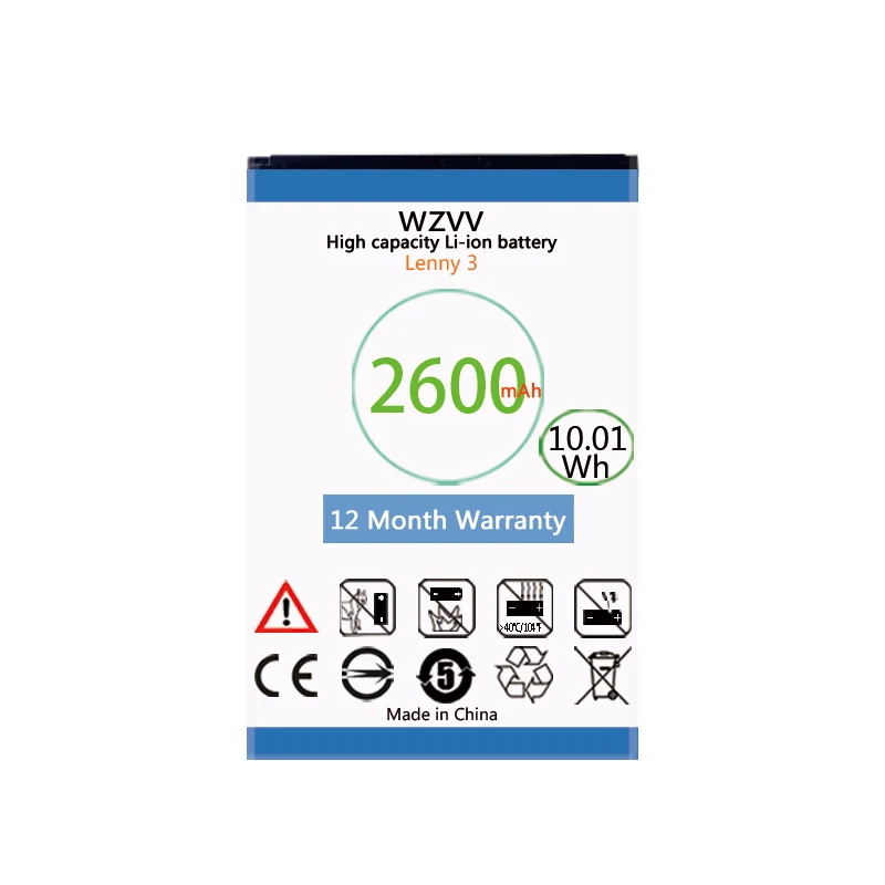 Wzvv 2600 mAh аккумуляторная батарея lenny 3 для Wiko батареи|Аккумуляторы мобильных