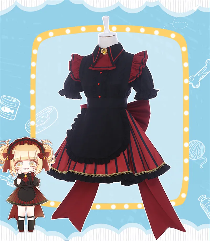 Boku No Hero Academia Himiko Toga Лолита платья маскарадный костюм мой герой Academia Asui Tsuyu Ochaco Uraraka юбка горничной парики волосы
