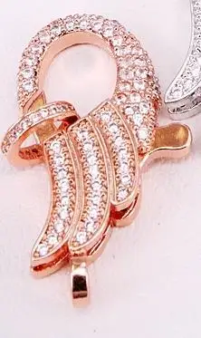 Rose Gold color 5 шт. ZYZ324-9739 CZ Micro Pave Крылья Ангела застежка Омар, кубический цирконий застежка, выводы - Цвет: Rose Gold color
