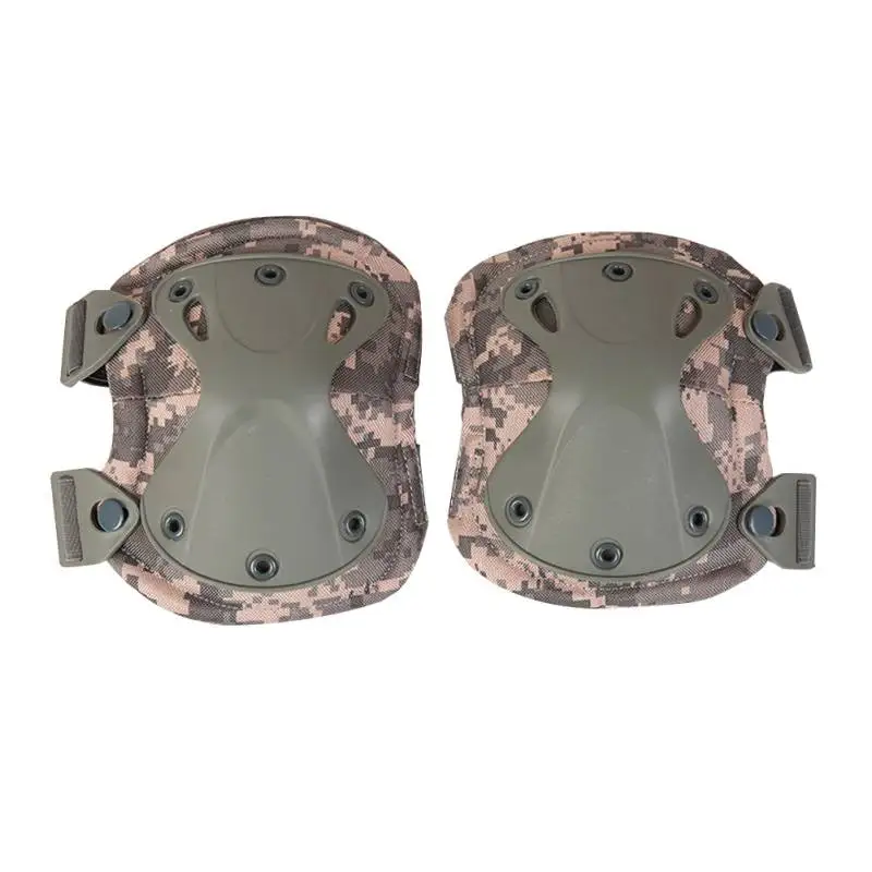 ACU camouflage Охота Спорт регулируемое колено и локоть Защитные колодки налокотники поддержка Наколенники для CS открытый набор 6 цветов - Цвет: ACU camouflage