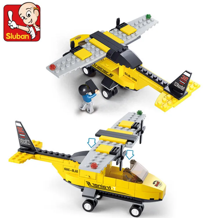 Small Lu Ban 0360 Assembling Alpinia Oxyphylla Plastic Building Block Aviation World Aircraft Children Boy Spelling Insert Toys | Игрушки и