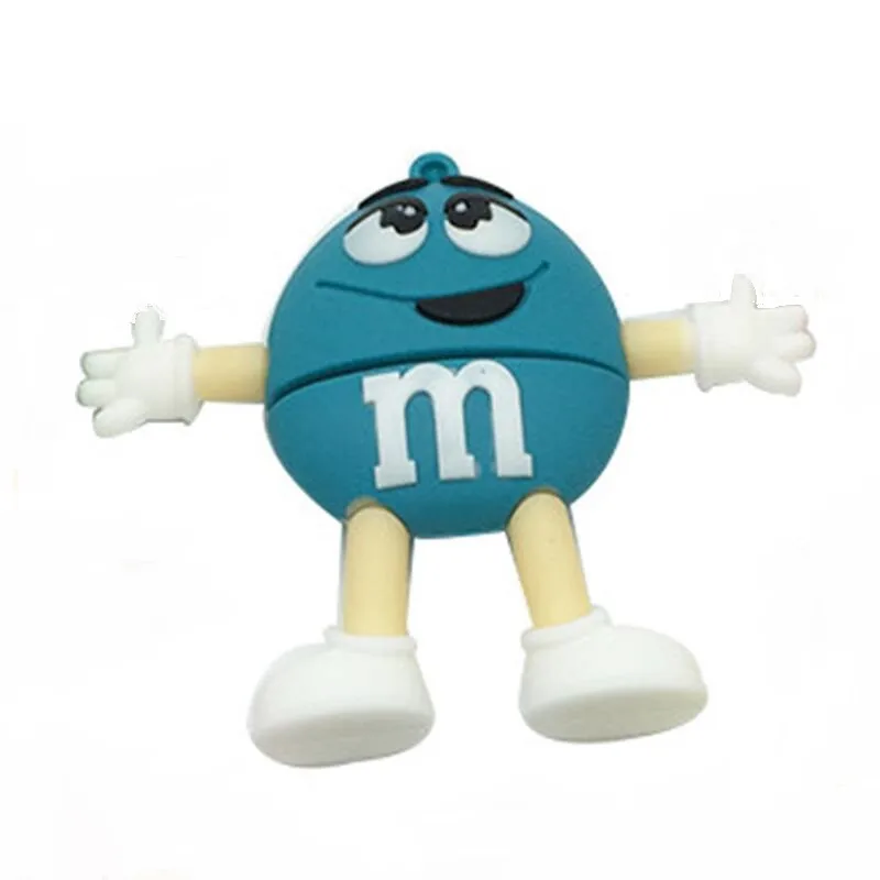 blue USB флеш-накопитель 128 Гб мультфильм M& M Chocolate Bean usb 2,0 4 ГБ 8 ГБ Флешка 16 Гб Флешка 32 Гб 64 Гб usb карта памяти - Цвет: blue