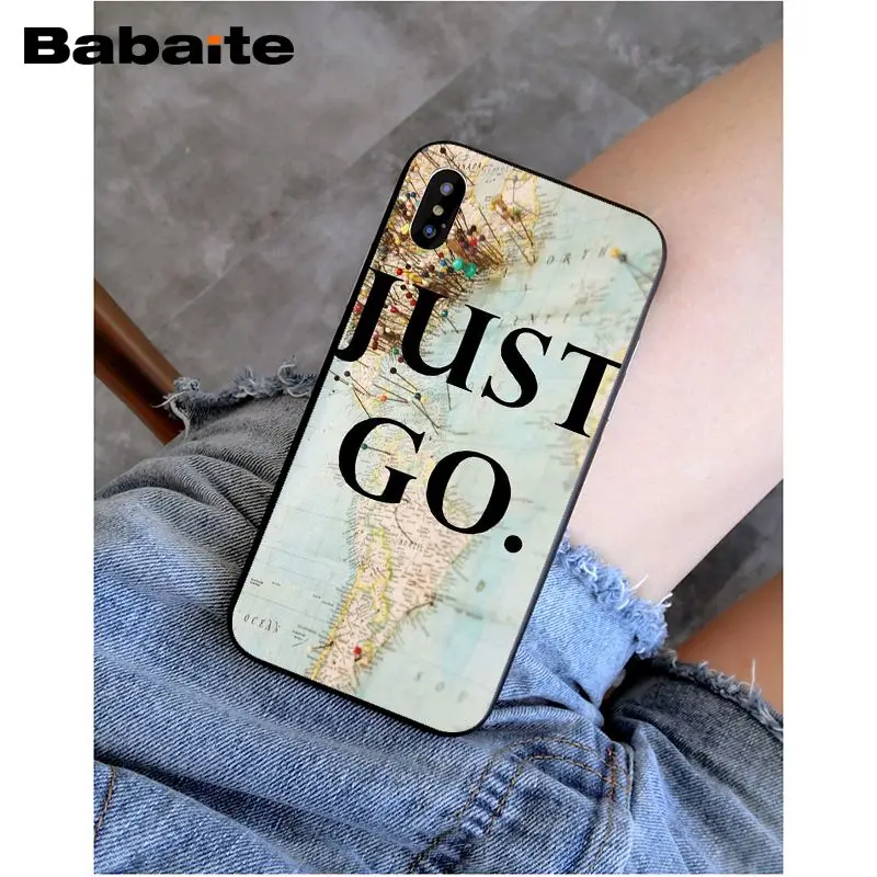 Babaite карта мира путешествия просто Go Лидер продаж тонкая сотового телефона чехол