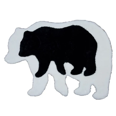 K31whitebear110x80cm Ковер из воловьей кожи с полосками зебры белый тигр леопард искусственный мех ворсинки черный медведь коврик овца Подушка коричневый ворс пальто Прямая поставка - Цвет: K31whitebear110x80cm