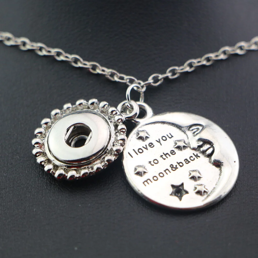 Модное ожерелье с кнопками 18 мм ювелирные изделия Круглый кулон надписью I love you to