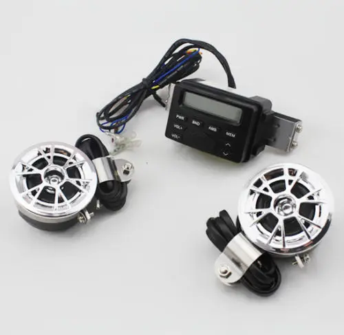 Новая мотоциклетная Водонепроницаемая звуковая система с FM радио часы mp3 колонки