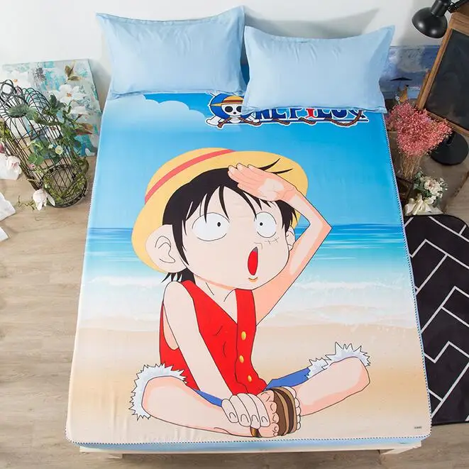 Anime ONE PIECE Sexy Cartoon Fitted Sheets with Elastic Band 120*200 150x200 180*200cm Mattress Cover Teen Adult Dorm Home Decor - Цвет: 3