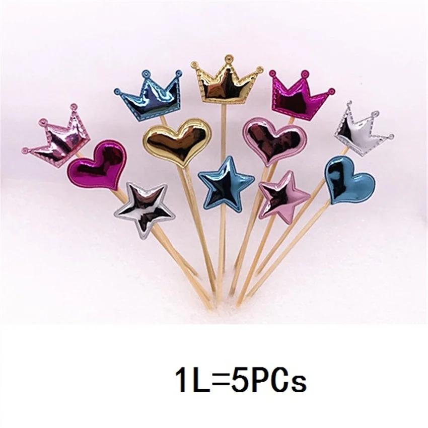 5 шт. Корона Звезда фиолетовый красный красочный детский душ для детей Торт
