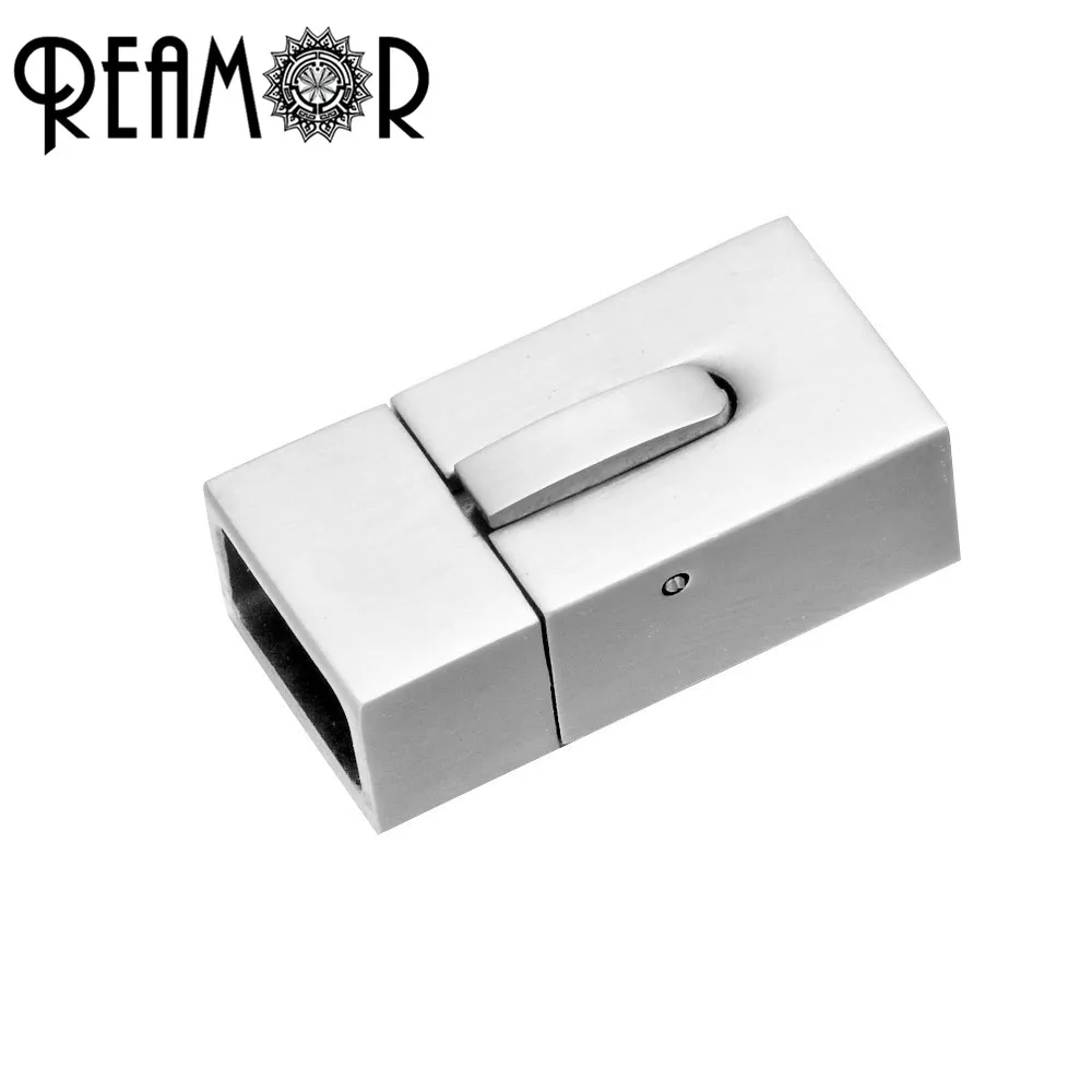 REAMOR 5 шт. 10*5 мм 316l нержавеющая сталь плоский замок застежка кожаный шнур конец