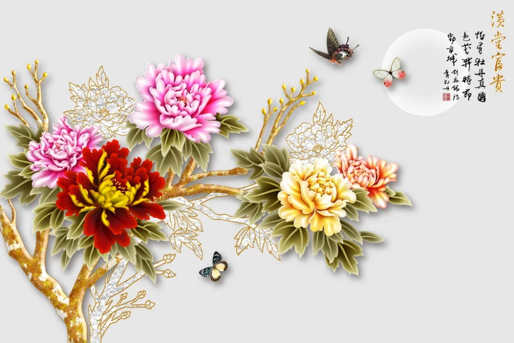 Прозрачные оконные шторы Хризантема Шторы &quotБабочки&quot для спальни роскошные 3d