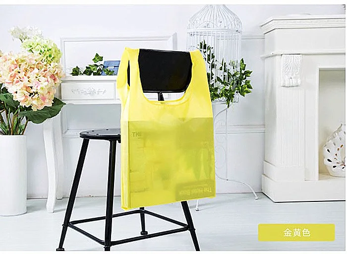 yellow Квадратная карманная сумка для покупок, 12 цветов, Экологичная многоразовая Складная полиэфирная многоразовая складная сумка для покупок - Цвет: yellow