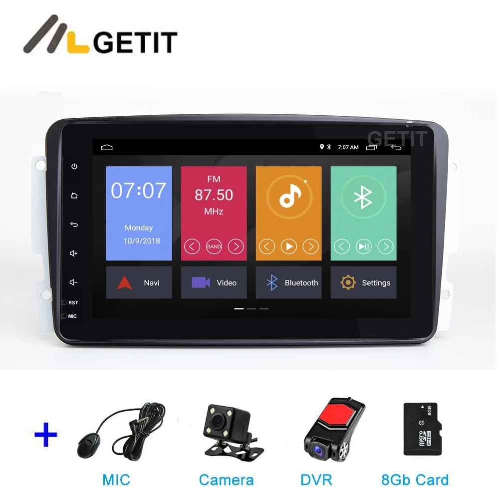 DSP MIC CAM DVR-SD Ips " Android 9 автомобильный Радио стерео аудио медиа gps для Mercedes Benz CLK W209 W203 W463 W208 Wifi Bluetooth - Цвет: DSP MIC CAM DVR-SD