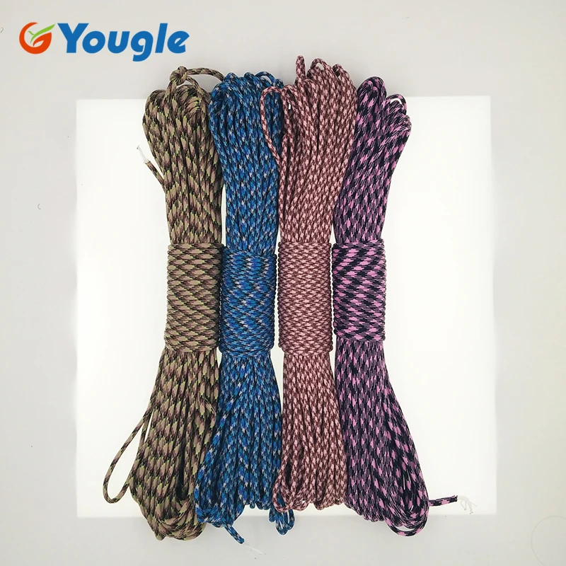 YOUGLE Paracord 550 100 футов 50 футов паракордовая веревка Mil Spec type III 7Strand Paracorde 550 набор для выживания Оборудование 74-80