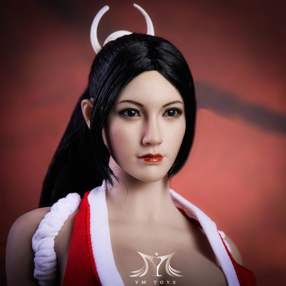 Fang 1/6 Mai Shiranui голова азиатской девушки голова резная женская голова резная Красивая голова скульптура для 1" HT фигуры тела
