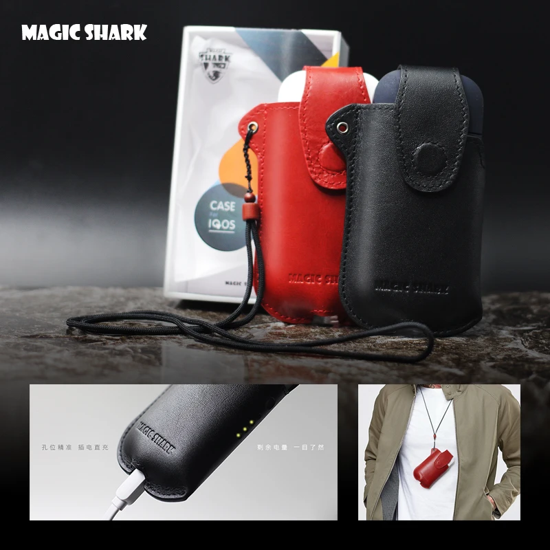 Новый деловой чехол Magic Shark из натуральной кожи для IQOS защитный электронной