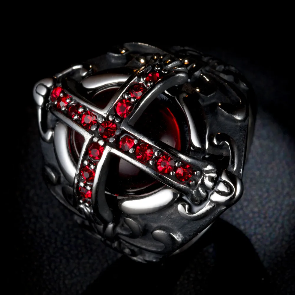 Мужское кольцо из нержавеющей стали в готическом стиле|stainless steel ring|steel ringshield ring | - Фото №1