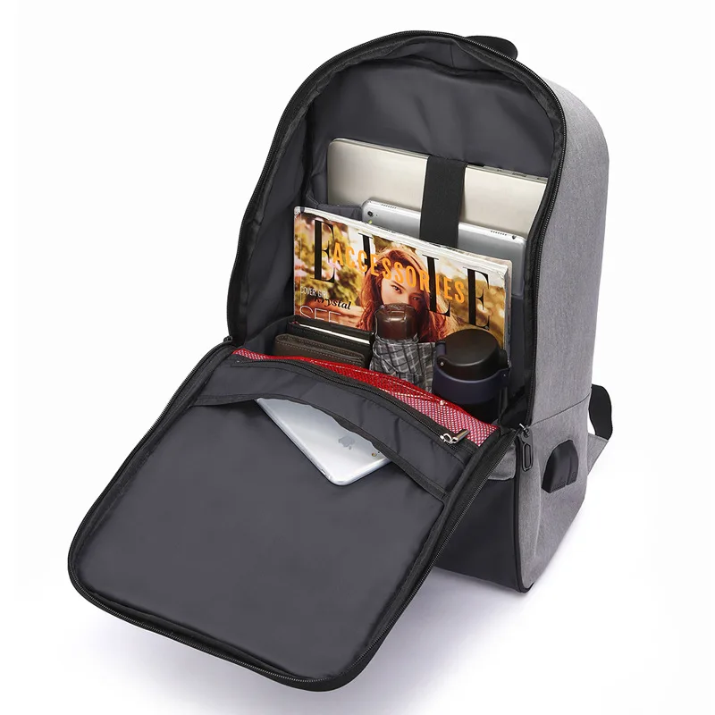 Мужской рюкзак для ноутбука 15 6 дюймов Mochila черная сумка мужчин USB зарядное