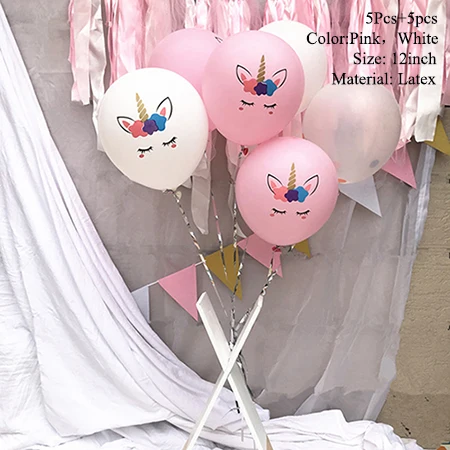 T1010 white pink Taoup/1 шт.; милая повязка на голову с единорогом; украшения для дня рождения; Детские вечерние украшения с единорогом; сувениры для маленьких девочек с единорогом; декор для дня рождения; Balon - Цвет: T1010 white pink