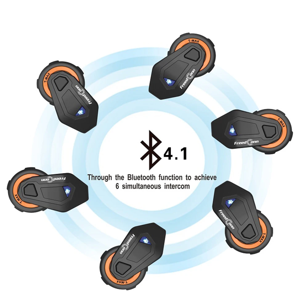 2 шт. Freedconn T max мотоциклетный домофон шлем bluetooth гарнитура 6 всадников группа