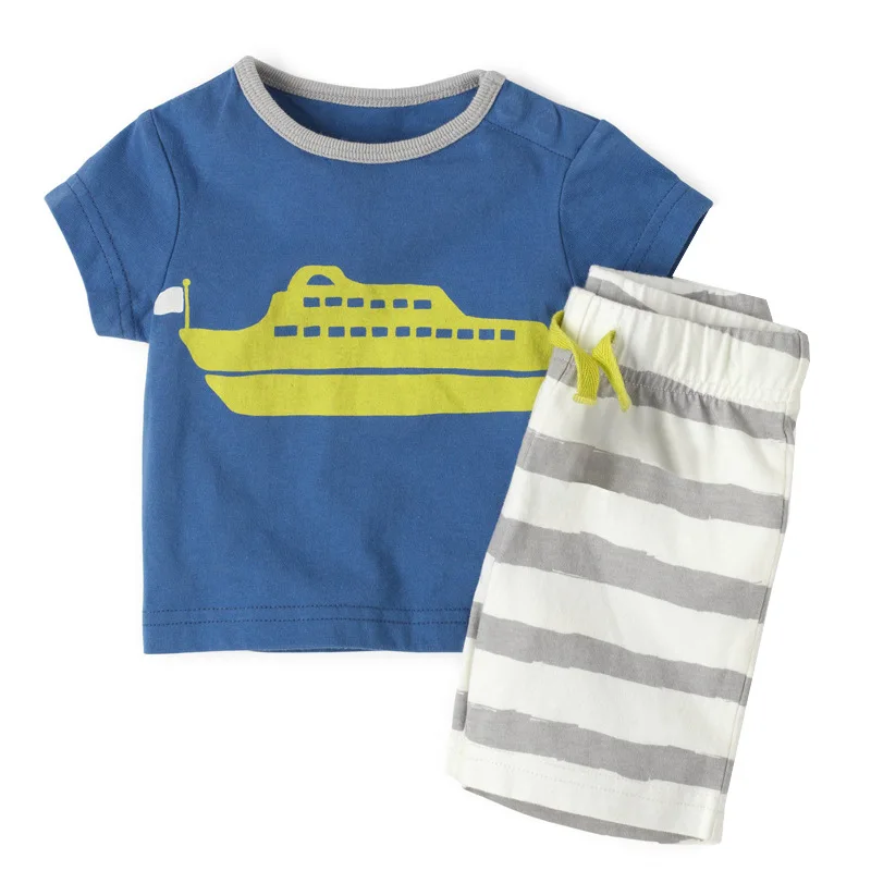 Мой пароход детей Костюмы комплект (1 Обувь для мальчиков футболка + 1 Короткие