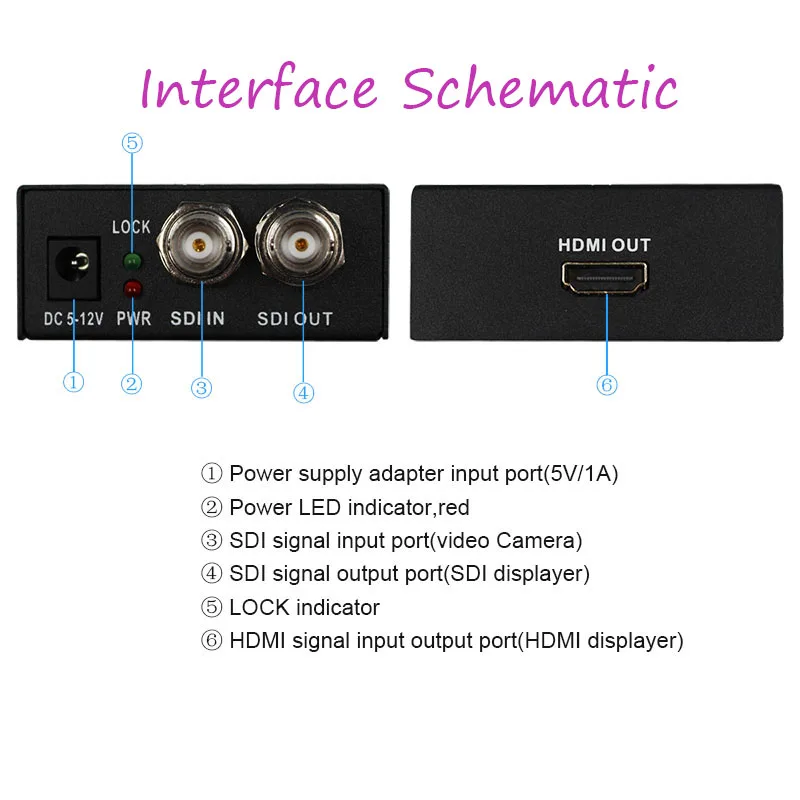 2 шт./лот 2019 новый стиль розничная SDI to HDMI конвертер 3г или HD к конвертеру