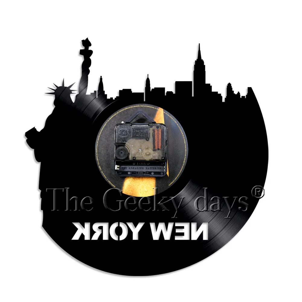 Виниловые настенные часы New York Citycape современный дизайн 3D креативные