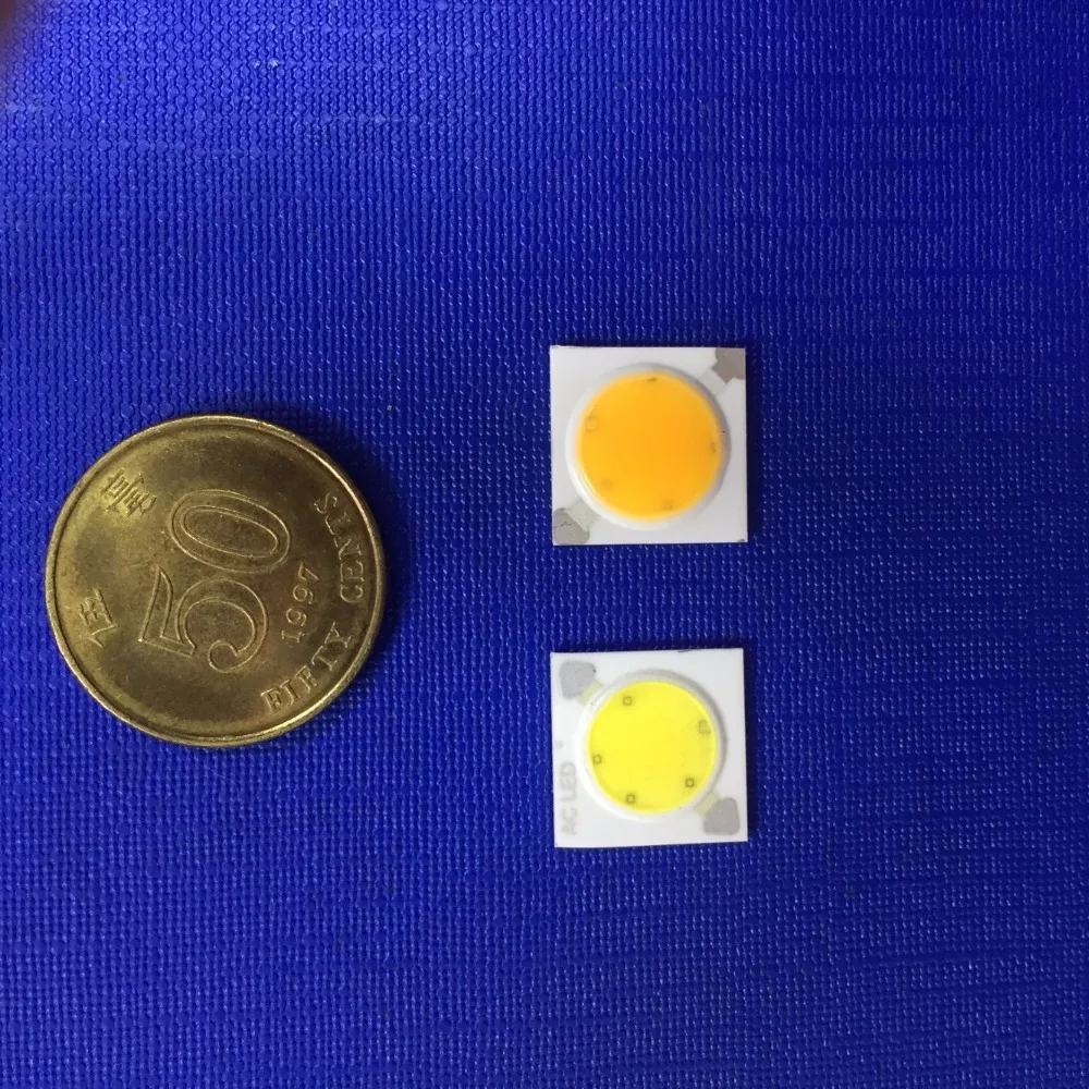 

Free Shipping 100pcs/lot COB 3W 5W 7W Cob Led Chip Warm White Led Round Cob Chip for E27 GU10 MR16 Spotlights