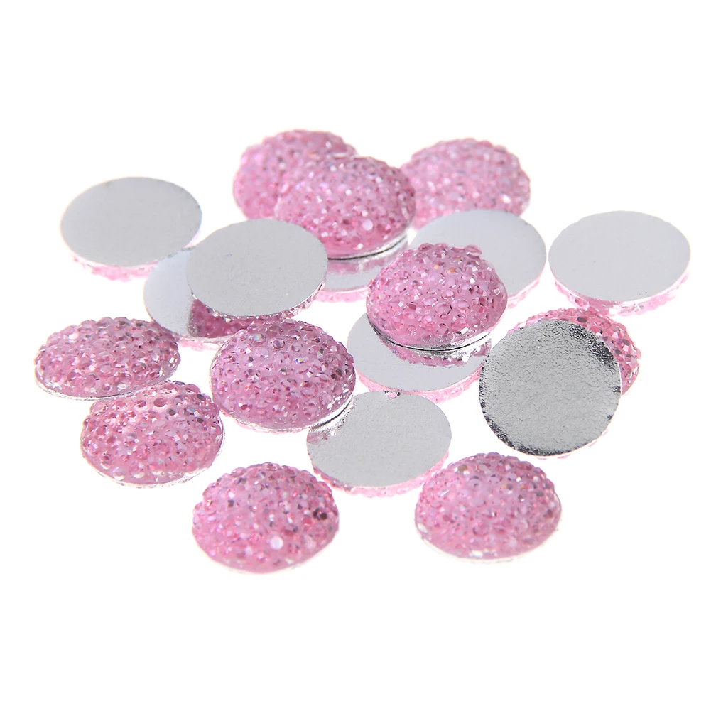 14 Light pink 8 мм-14 мм круглый клей на смоле Бусины имитация Flatback Скрапбукинг ремесла Б ез исправлений Стразы DIY сумки Одежда Украшение - Цвет: 14 Light pink