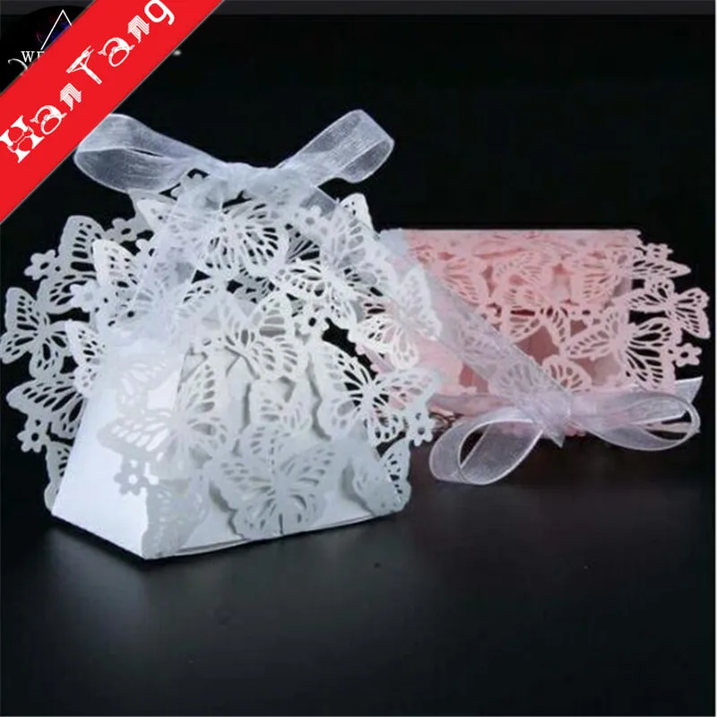 50 шт подарочные коробки бутик Бабочка украшение для конфет Драже свадьба