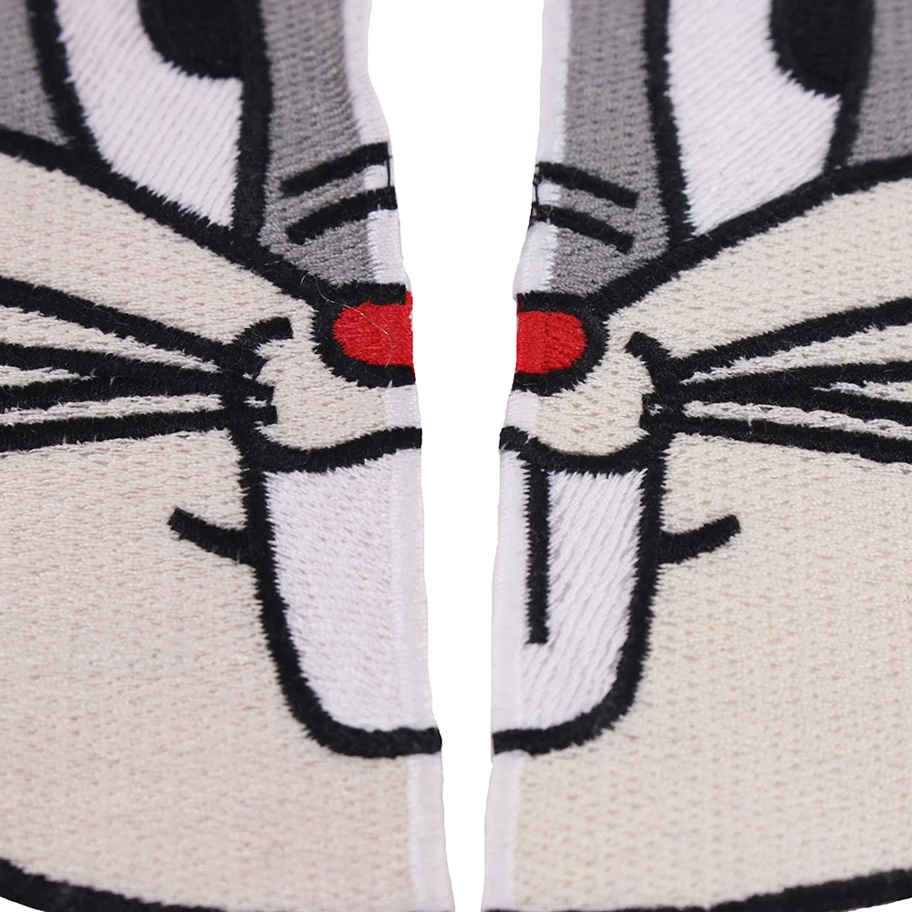 5 шт. тканевые нашивки с вышивкой в виде Головы Кролика|Заплатки| |