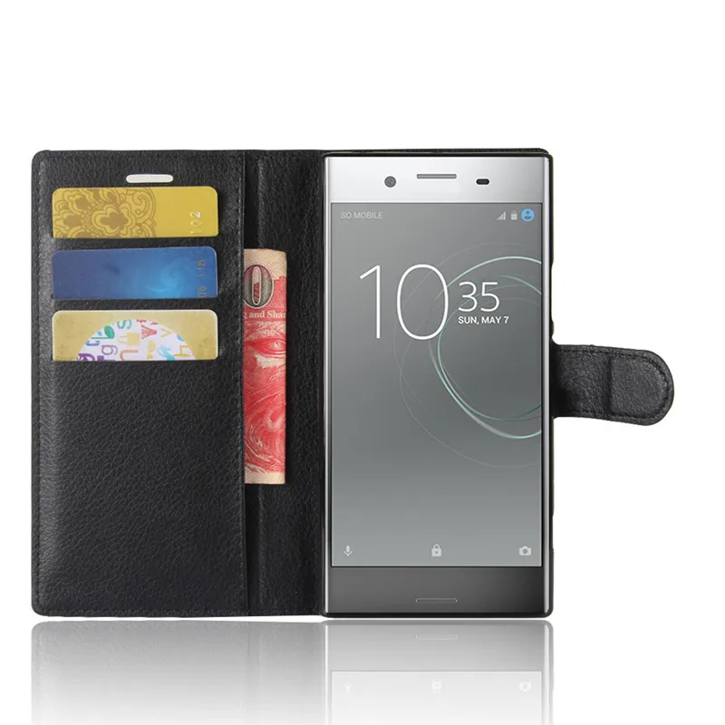 Beworlder для Sony Xperia XZ1 чехол кожаный флип Личи шаблон кошелек Телефонные чехлы крышка