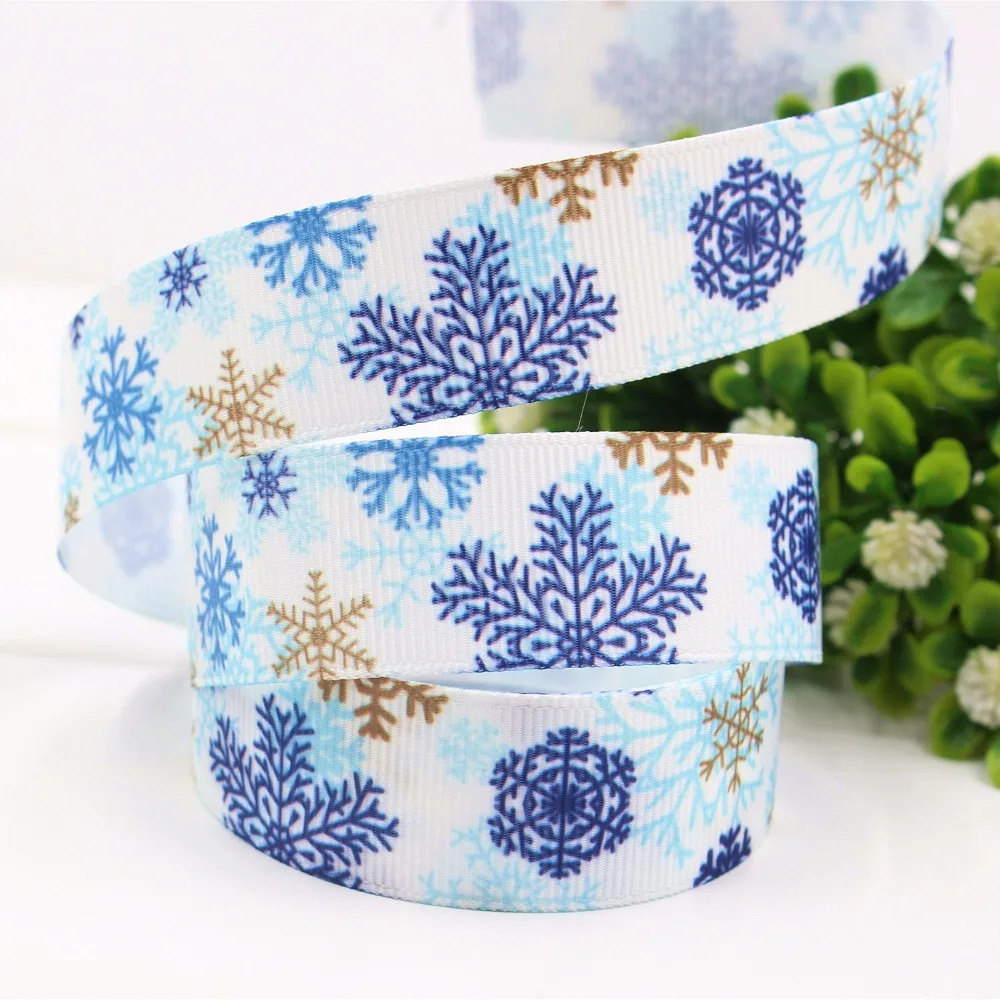 7/8 'དྷ мм Рождественская серия снежинок печатная корсажная лента DIY материалы