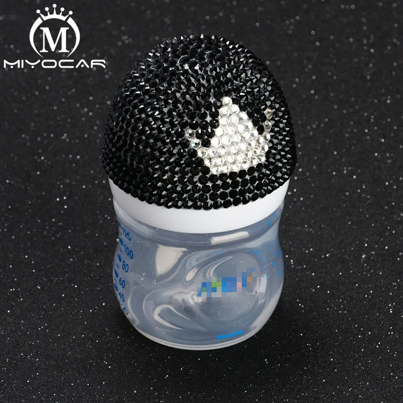 Only bottle MIYOCAR Bling Роскошный черный и белый корона 125 мл BPA бесплатно натуральный полипропилен бутылочка для кормления и bling Корона соска - Цвет: Only bottle