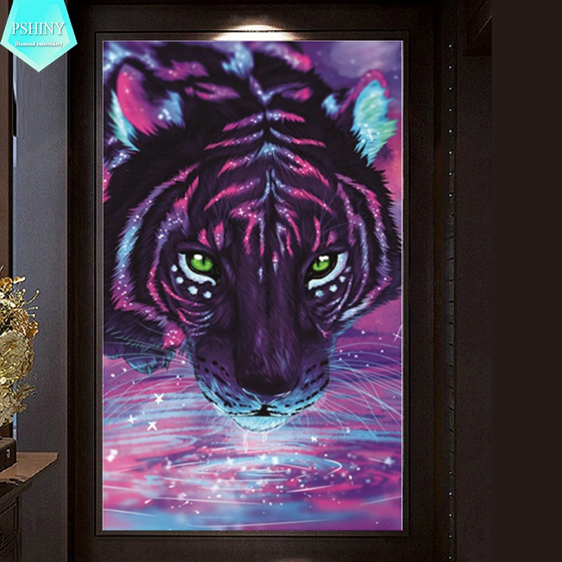 

PSHINY 5D DIY Diamond Embroidery Sale Tiger Animal Pictures Rhinestones Special Shaped Diamond Painting New Arrivals