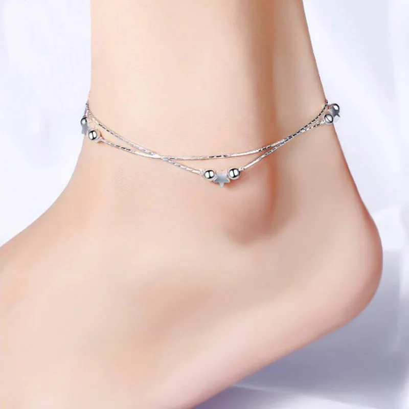 Mostyle Серебряный ножной браслет женский письмо сердце богемный шевроль подвеска Бохо Ювелирные изделия Бесконечность лодыжки браслеты для женщин