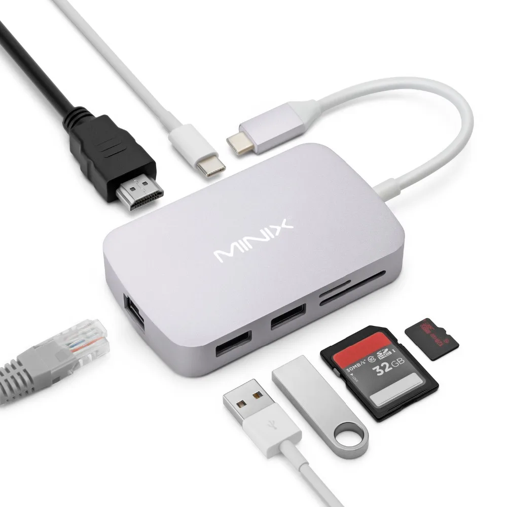 MINIX NEO C-X Type C USB-C Hub HDMI Output With Power Delivery For Charging Multiport Adapter Compatible with New MacBook | Электроника