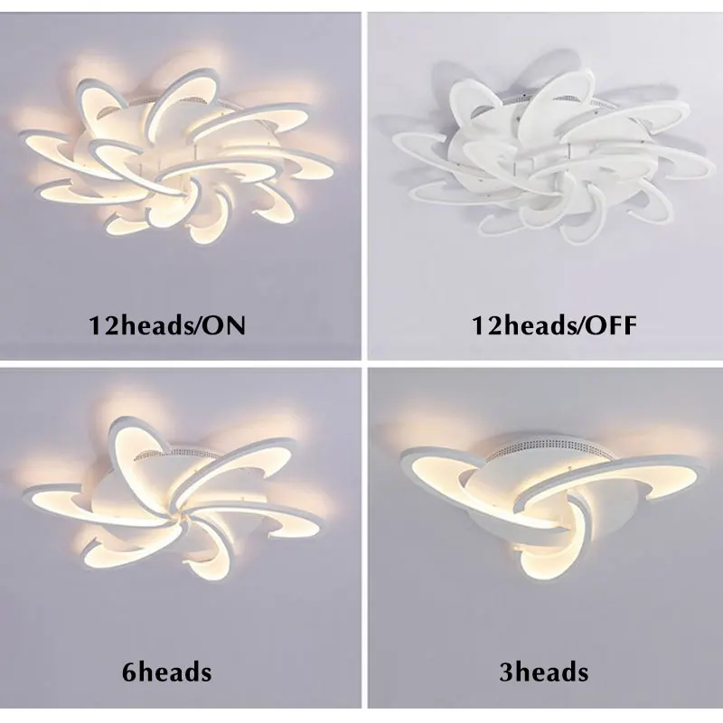 Большая современная светодиодная люстра белая и черная акриловая Потолочная