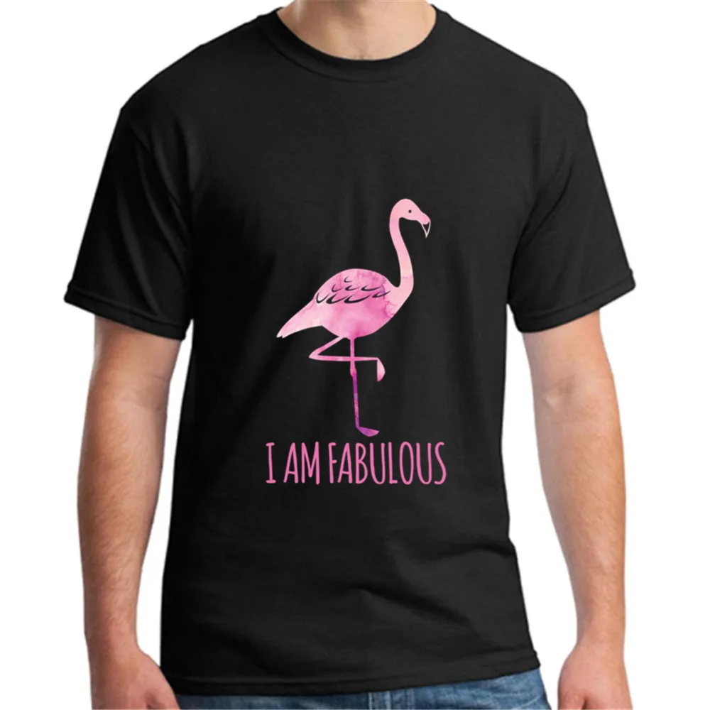 2018 крутая Мужская забавная футболка I am a Fabulous WaterColor Flamingo новые топы футболки с
