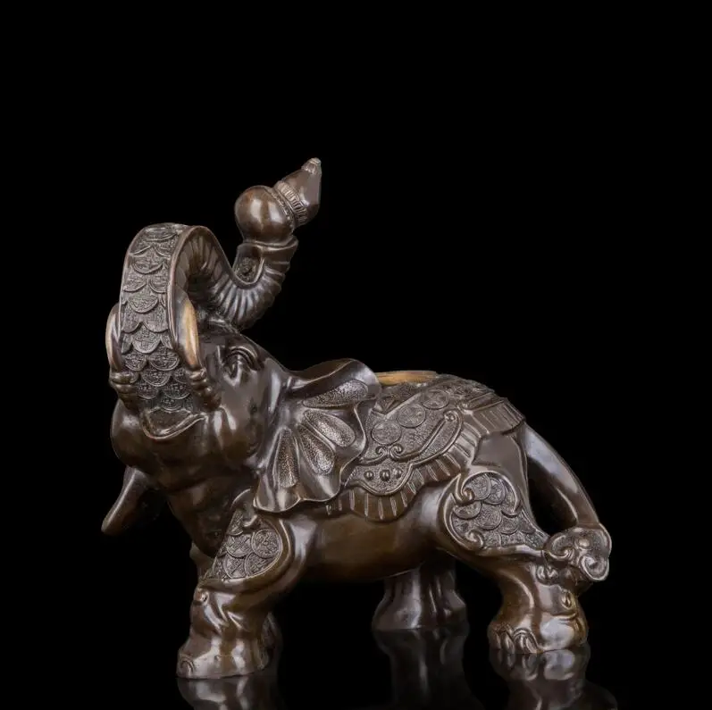 31 см китайский чистый Бронзовый Слон Heffalump богатство Fengshui животные