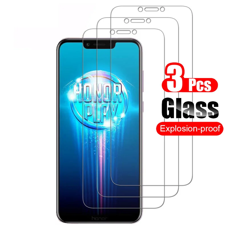 3 шт закаленное стекло для Honor Play защиты экрана защитное пузырьковая пленка 9