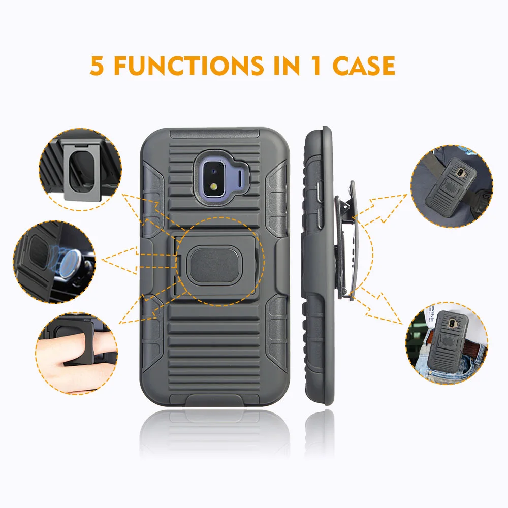 Magnetic Ring Stand Heavy Duty Hybrid Rugged Case Belt Clip Swivel Holster Anti Drop Cover For Samsung Galaxy J2 Core J260 J260F | Мобильные