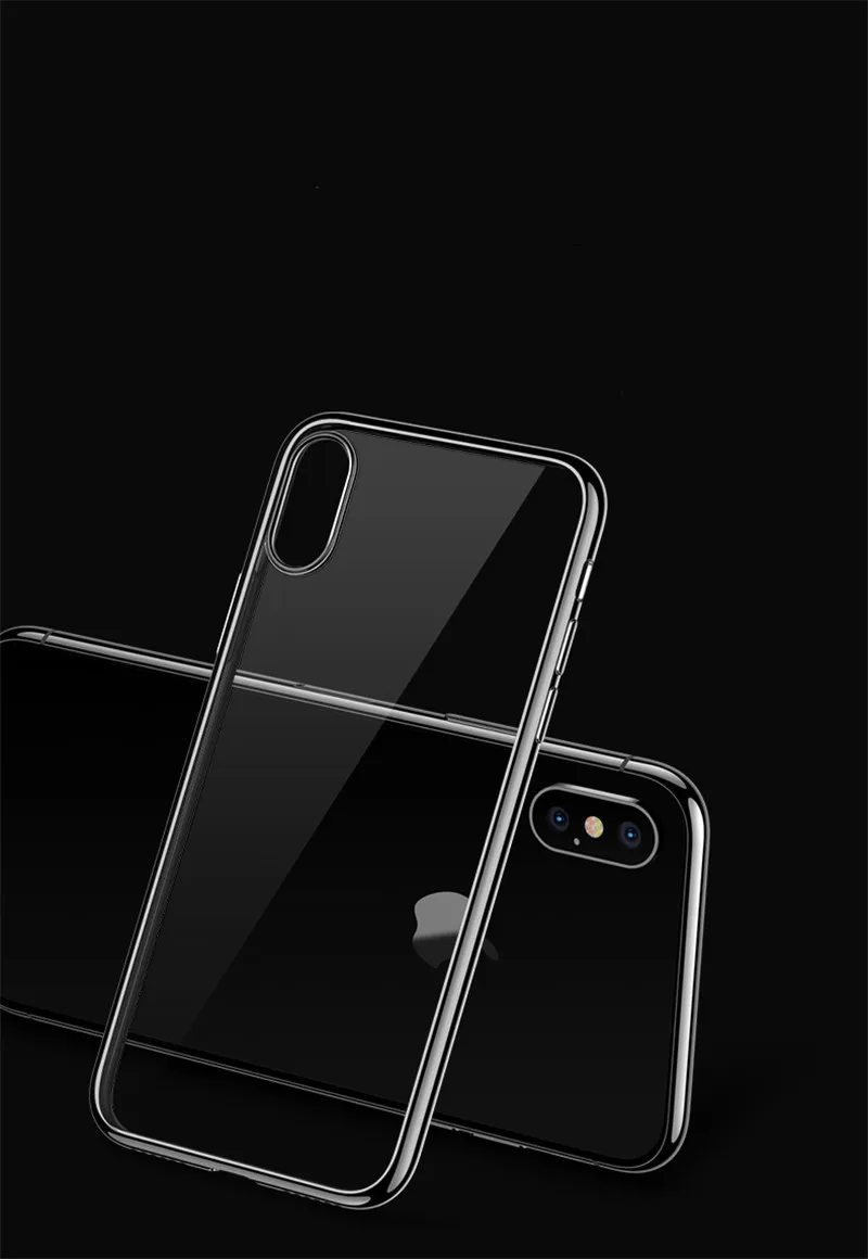 Роскошный ультра тонкий Кристальный резиновый чехол из ТПУ для iPhone XS MAX XR X iPhone 6S 6 6Plus 5 5S SE iPhone 7 8 8Plus задняя крышка