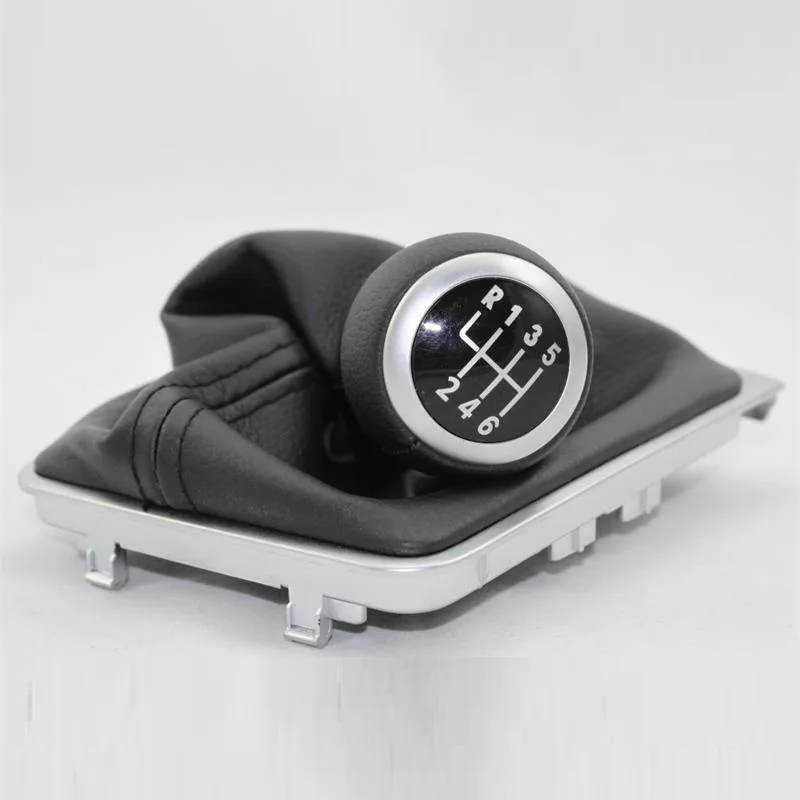 Белый Для VW Passat B6 B7 2005 2006 2007 2008 2009 2010 2011 2012 2013 автомобилей 6 Скорость Шестерни Stick рукоятка рычага переключения с кожаный ботинок - Название цвета: Белый