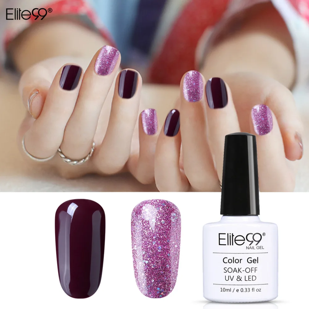 Elite99 2 шт/комплект 10 мл УФ-гель для ногтей DIY Nail Art Salon длительный 2 цвета Soak Off Гель лак для ногтей Nail Art Дизайн