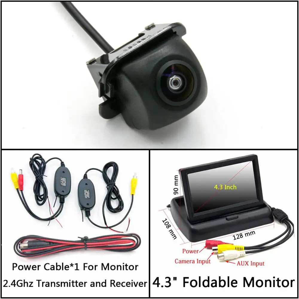 C Wireless 4.3inch F 175 градусов HD камера заднего вида для Toyota Camry Sedan 2007 2008 2009 2010 2011 2012 парковочный монитор - Название цвета: C Wireless 4.3inch F