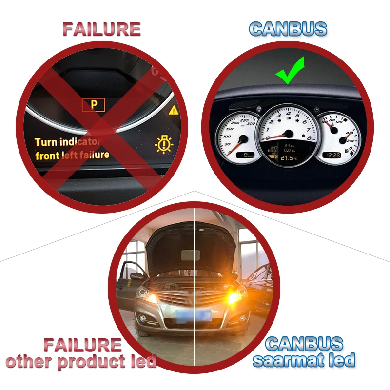 2*CanBus No Error 1156 ba15s P21W bau15s PY21W T20 7440 WY21W 2100lm Car Turn Signal Daytime running reverse Lights led DRL bulb |