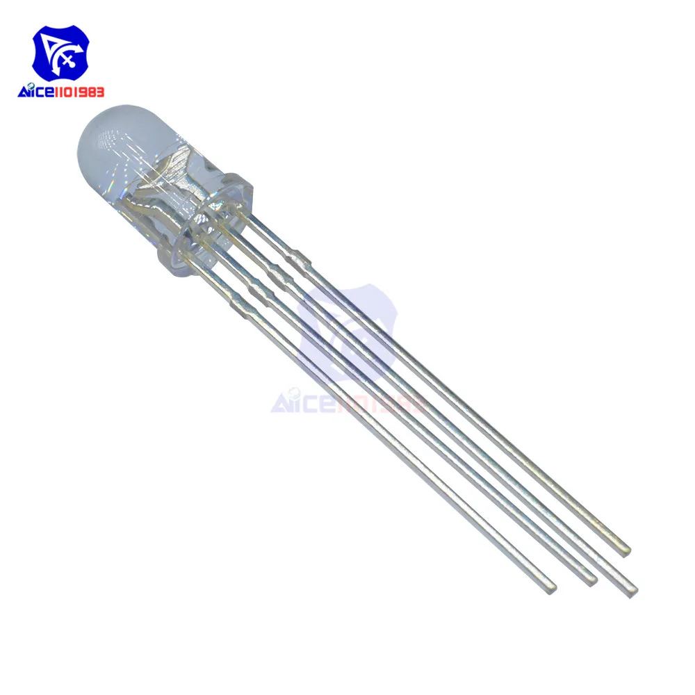 100 шт/партия 4 Pin RGB светодиодный диодные фонари красный/зеленый/синий прозрачный Круглый общий катод освещение лампы электронные компоненты