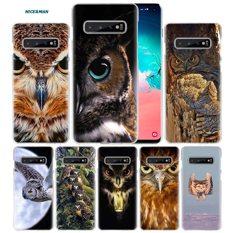 Камуфляжный чехол сова для samsung Galaxy S10 5G S10e S9 S8 M30 M20 M10 J4 J6 плюс J8 Note 8 9 прозрачный жесткий чехол из пк для телефона Coque
