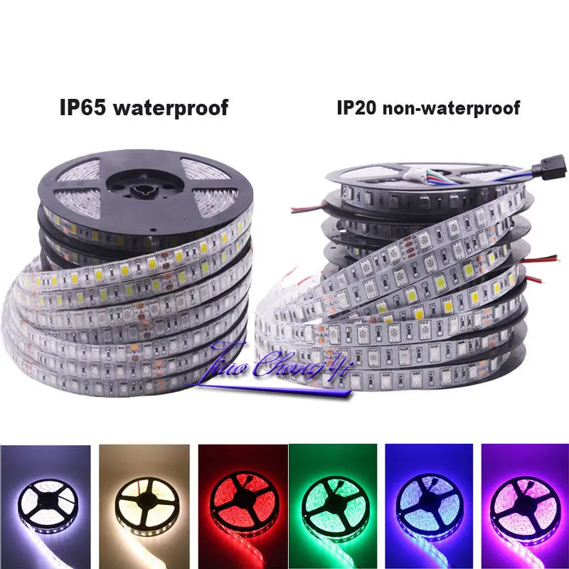 5050 Светодиодная лента 5 м 10 20 Водонепроницаемая 60 светодиодов/м м/рулон DC12V RGB RGBW