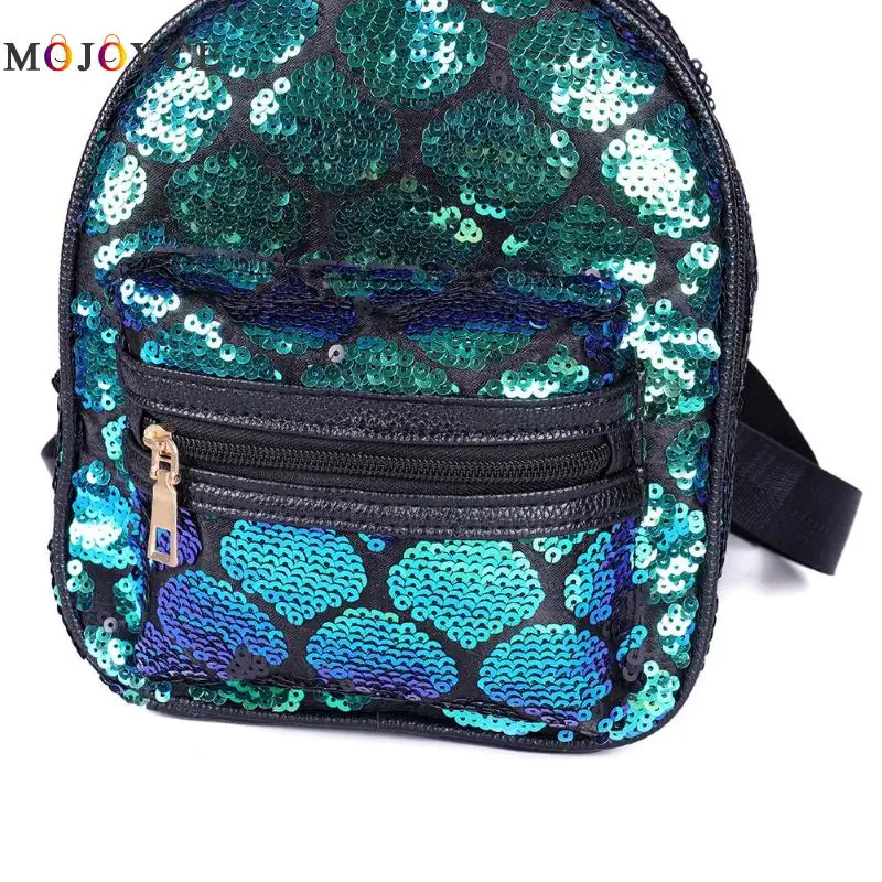 Sequins PU Leather MIni Backpack Women Fashion Glitter Knapsack PU Leather Backpack sac a dos